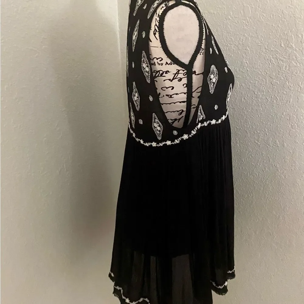 Free People Boho Embroidered Tunic Top